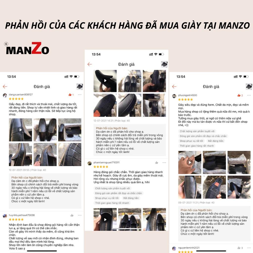 Giày mọi da bò cao cấp - Giầy da nam bảo hành 12 tháng tại Manzo store - GL307