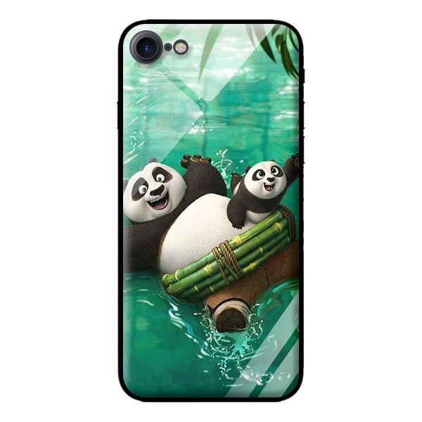 Ốp lưng kính cường lực cho iPhone 8 PANDA Bơi - Hàng chính hãng