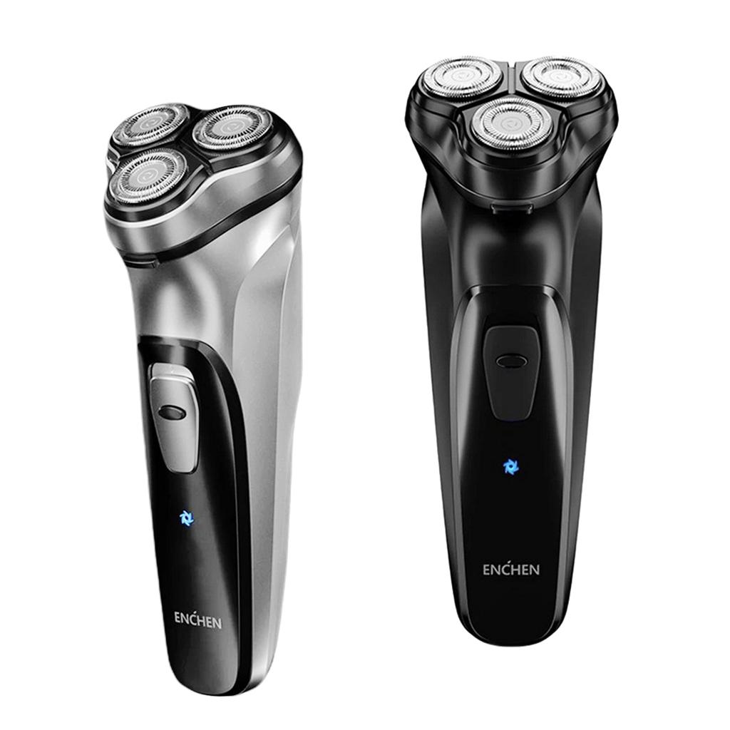 2pcs USB Rechargeable Men 3D Rotary Electric Beard Shaver Beard Trimmer