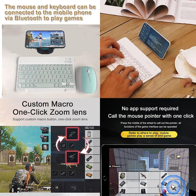 Bộ Bàn Phím Và Chuột Bluetooth Không Dây Cho Điện Thoại/Máy Tính Bảng Đa Năng SIÊU Cute.abong