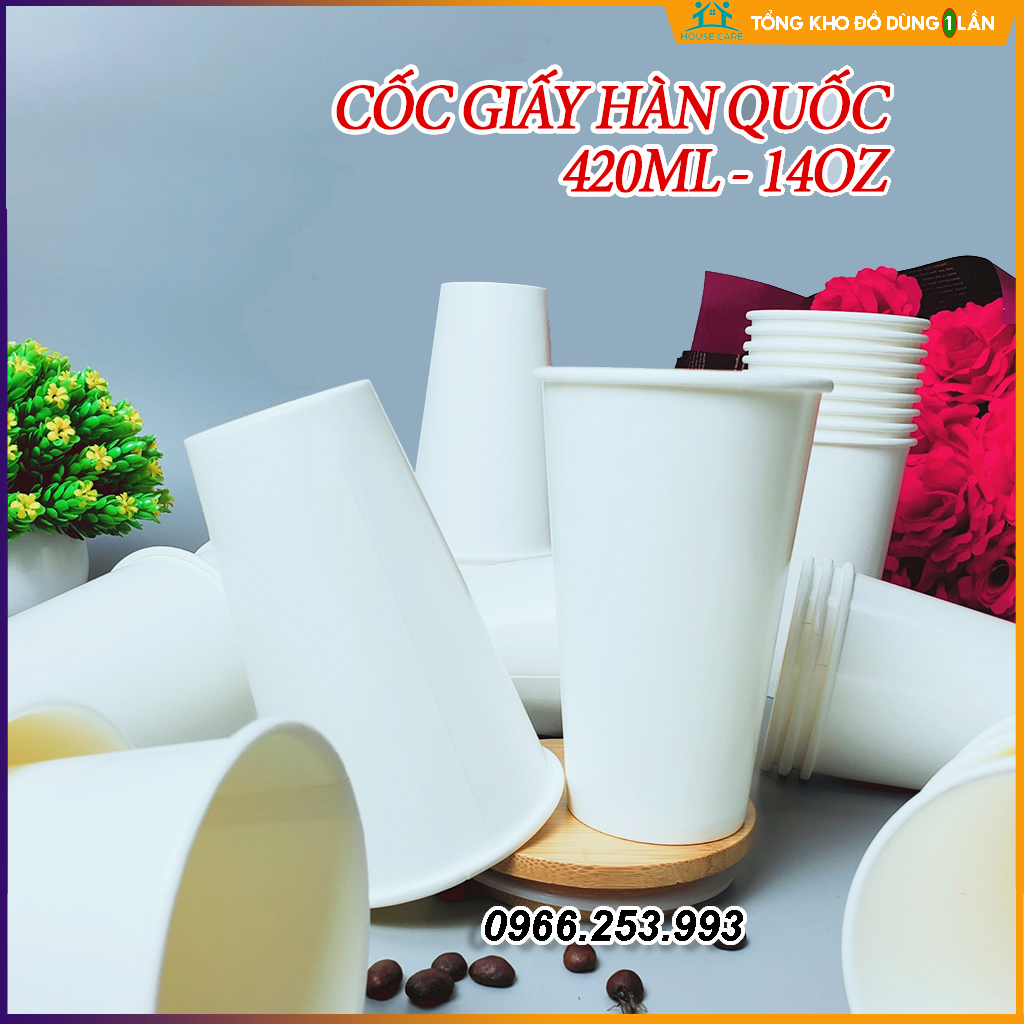 50 cốc giấy 420ml - 14OZ hàng cao cấp hàn quốc