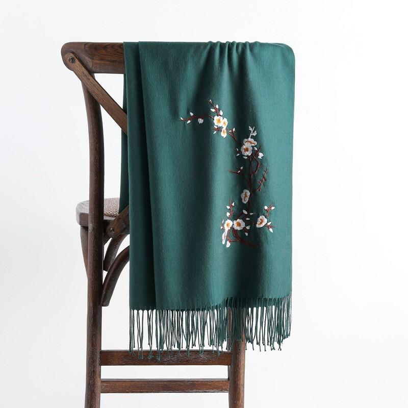 Khăn choàng nữ Cashmere Chất Len Dệt Mịn 200x70cm Thu Đông