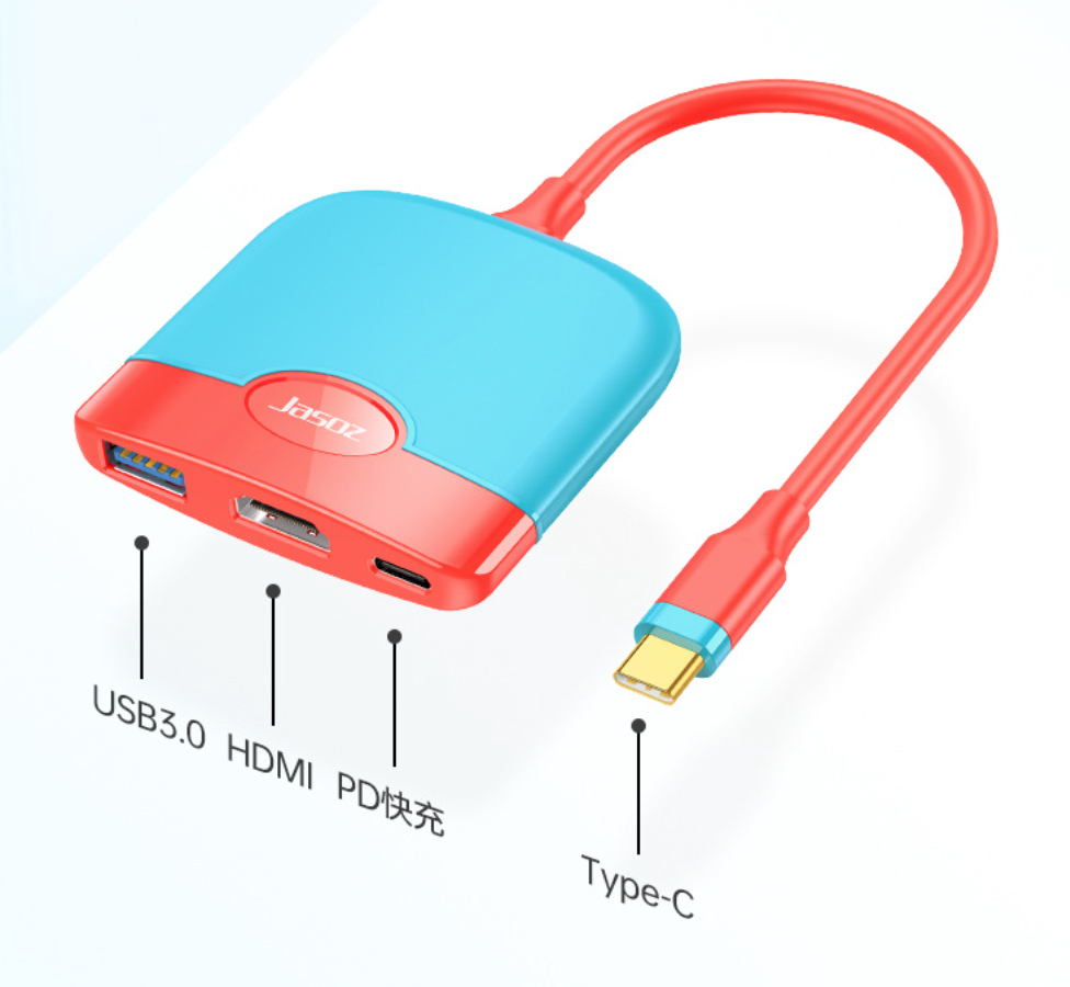Hub chuyển đổi USB Type-C Sang USB 3.0/HDMI/Type C Newdery Jasoz - Hàng chính hãng