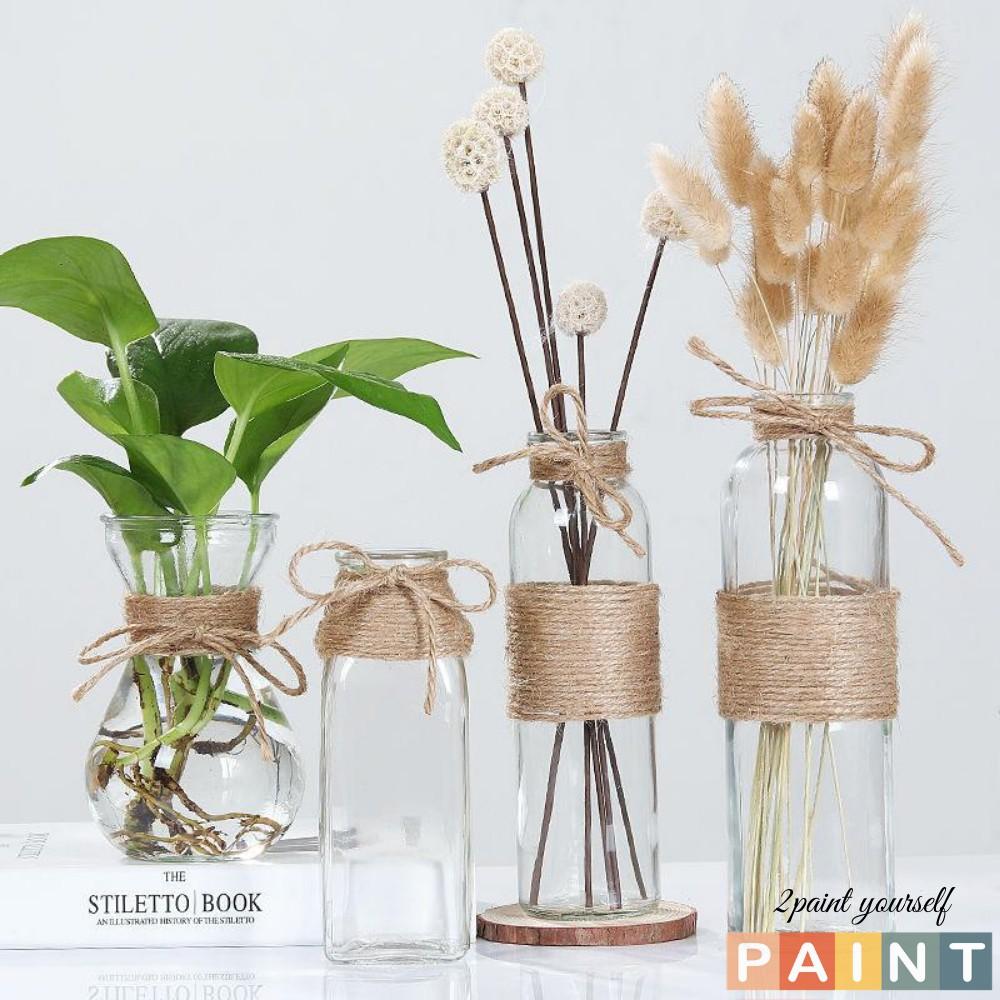 Lọ hoa thủy tinh trong - decor trang trí vintage