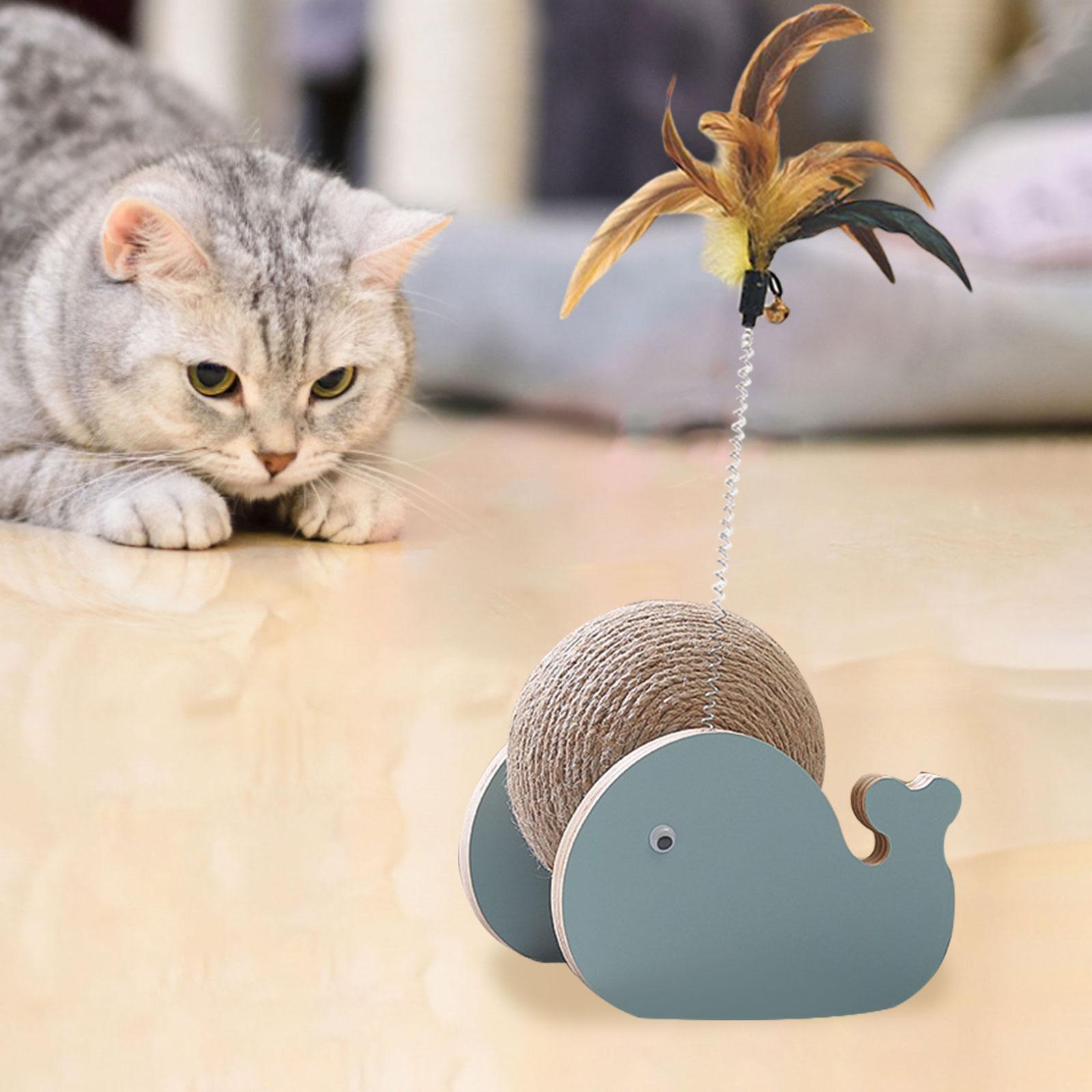 2Pcs Cat Scratching Ball Scratcher Toy Interactive Exercise Wooden Cats