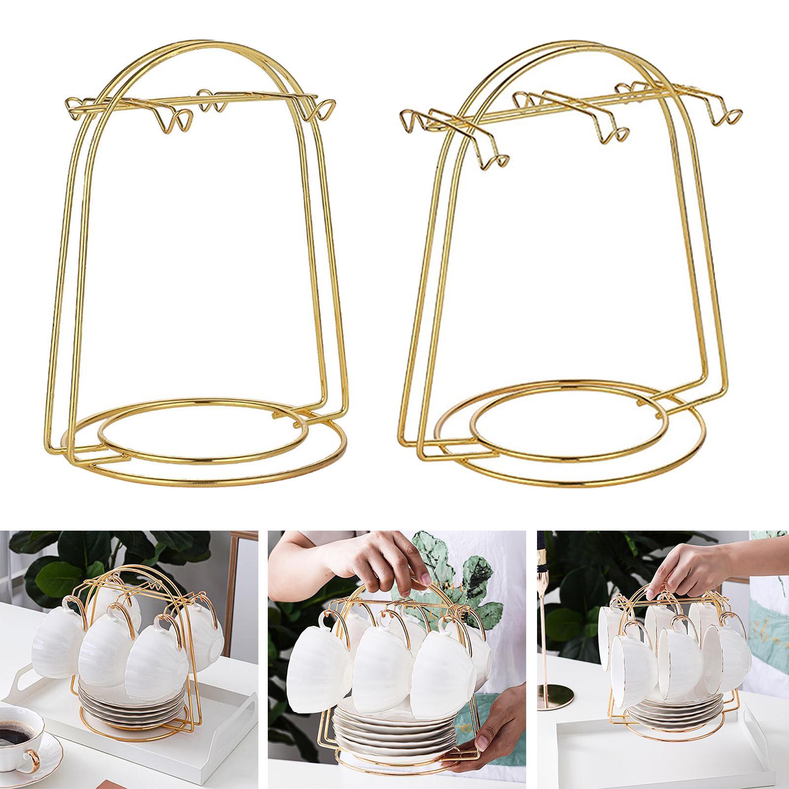 2Pcs Home Cup Stand Dryer Rack Coffee Mug Hanger Holder Storage