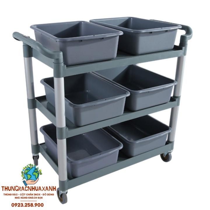 XE ĐẨY PHỤC VỤ BÀN ĂN NHÀ HÀNG - XE DỌN DẸP BÀN ĂN NHỰA CAO CẤP