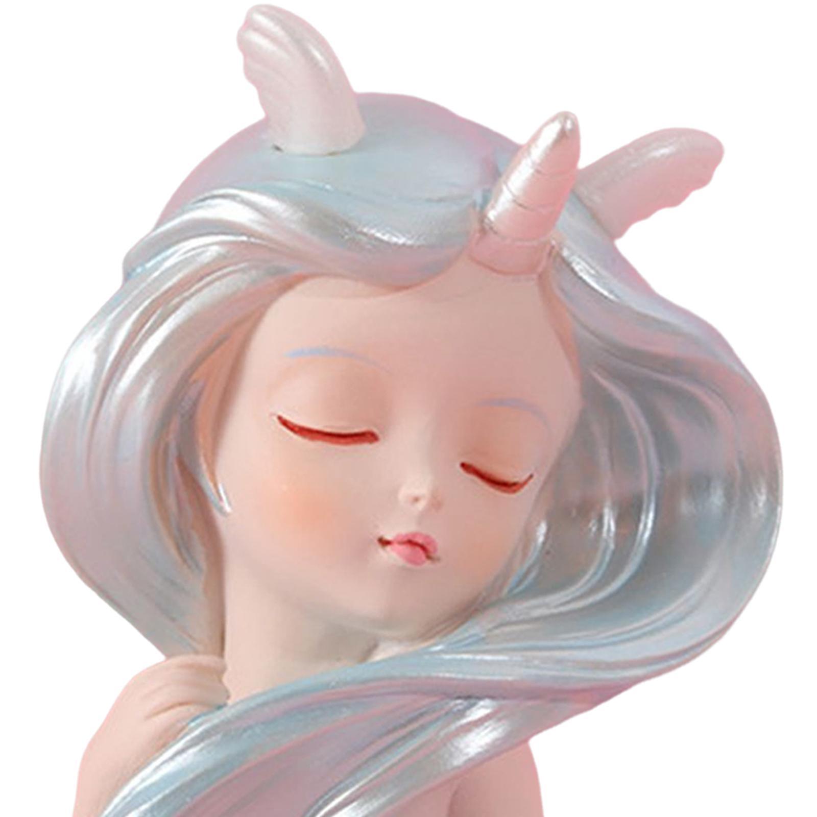2pcs Cute Sea Girl Figurines Miniature Statue for Decoration Birthday Gift
