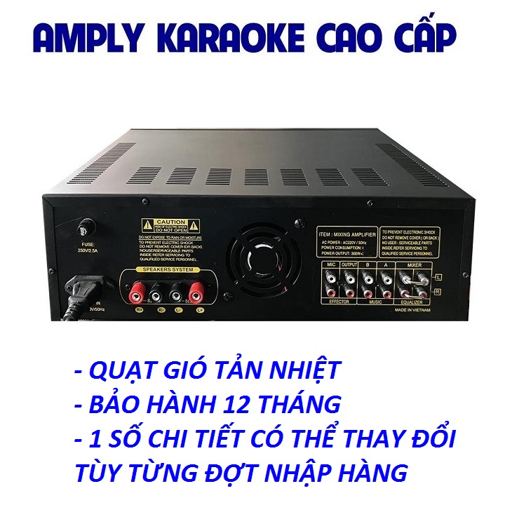 Âm ly Karaoke Bluetooth SANKIO 1200USB - Amply 8 sò lớn, nút nhôm sang trọng, quạt gió tản nhiệt - Hàng chính hãng