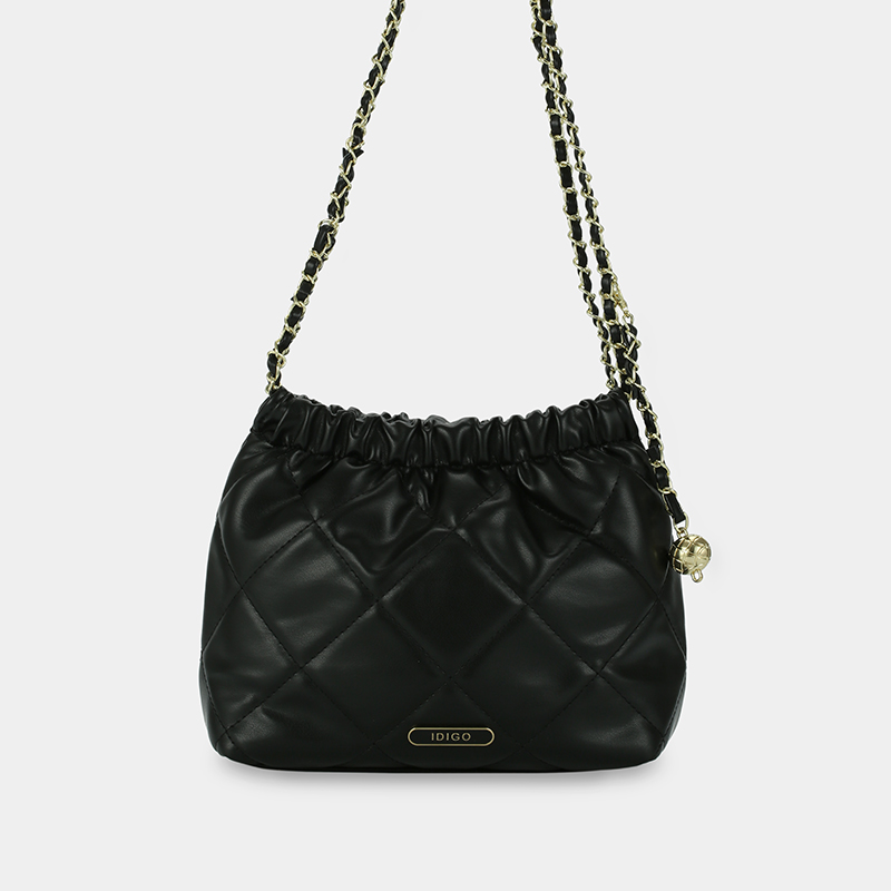 Túi đeo vai đi chơi nữ phom mềm chần trám phối dây xích IDIGO FB2-3394