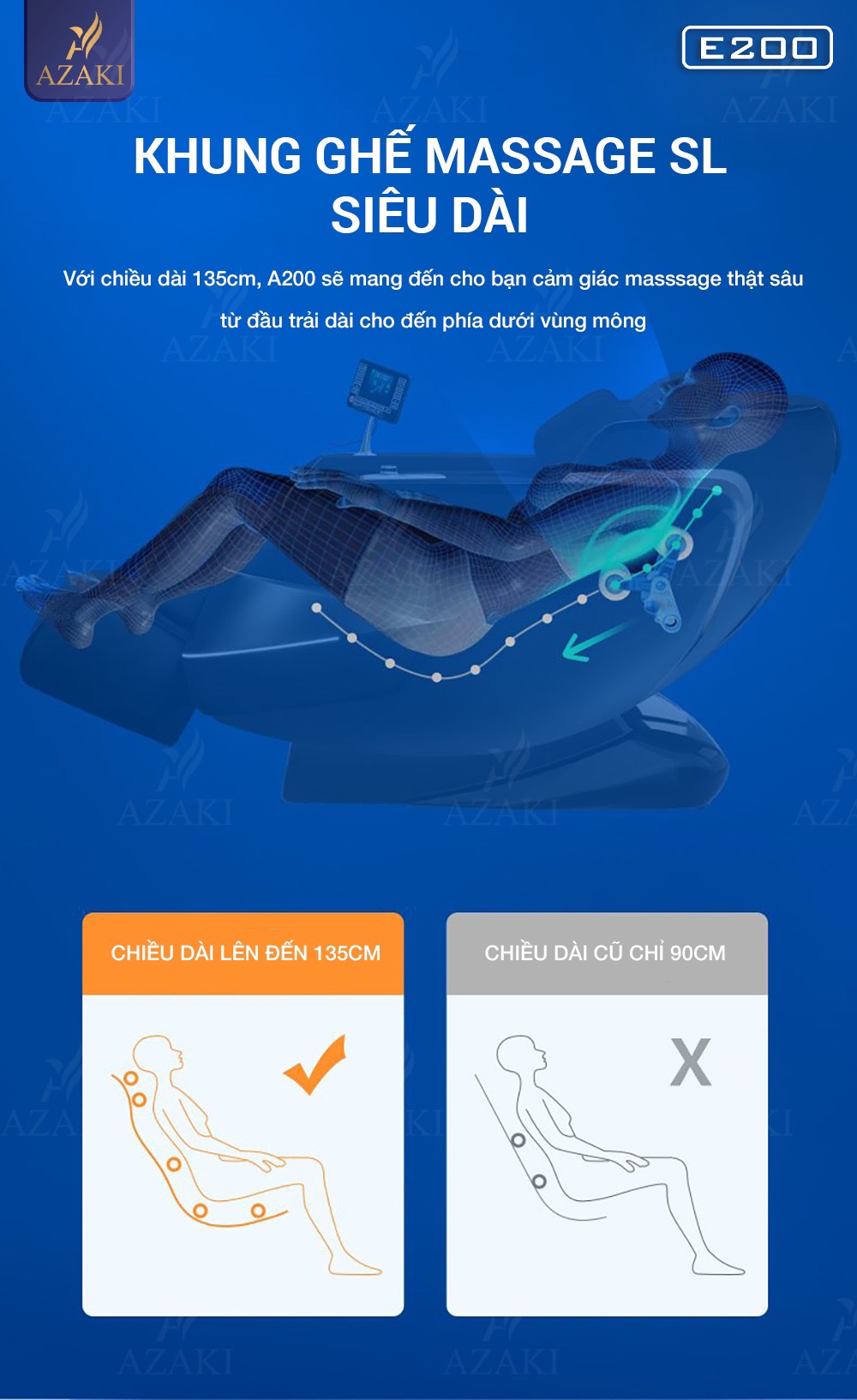 Ghế Massage Cao Cấp Toàn Thân 4D AZAKI E200