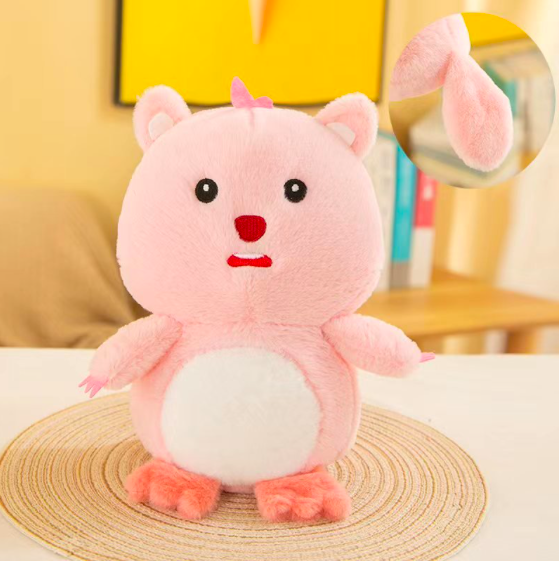 Thú nhồi bông Loopy cosplay mũ heo mặc áo len có thể cởi được - Size 20cm - Quà tặng Loopy đội mũ heo set gồm 1 gấu + mũ + áo len - Gối ôm cho bé