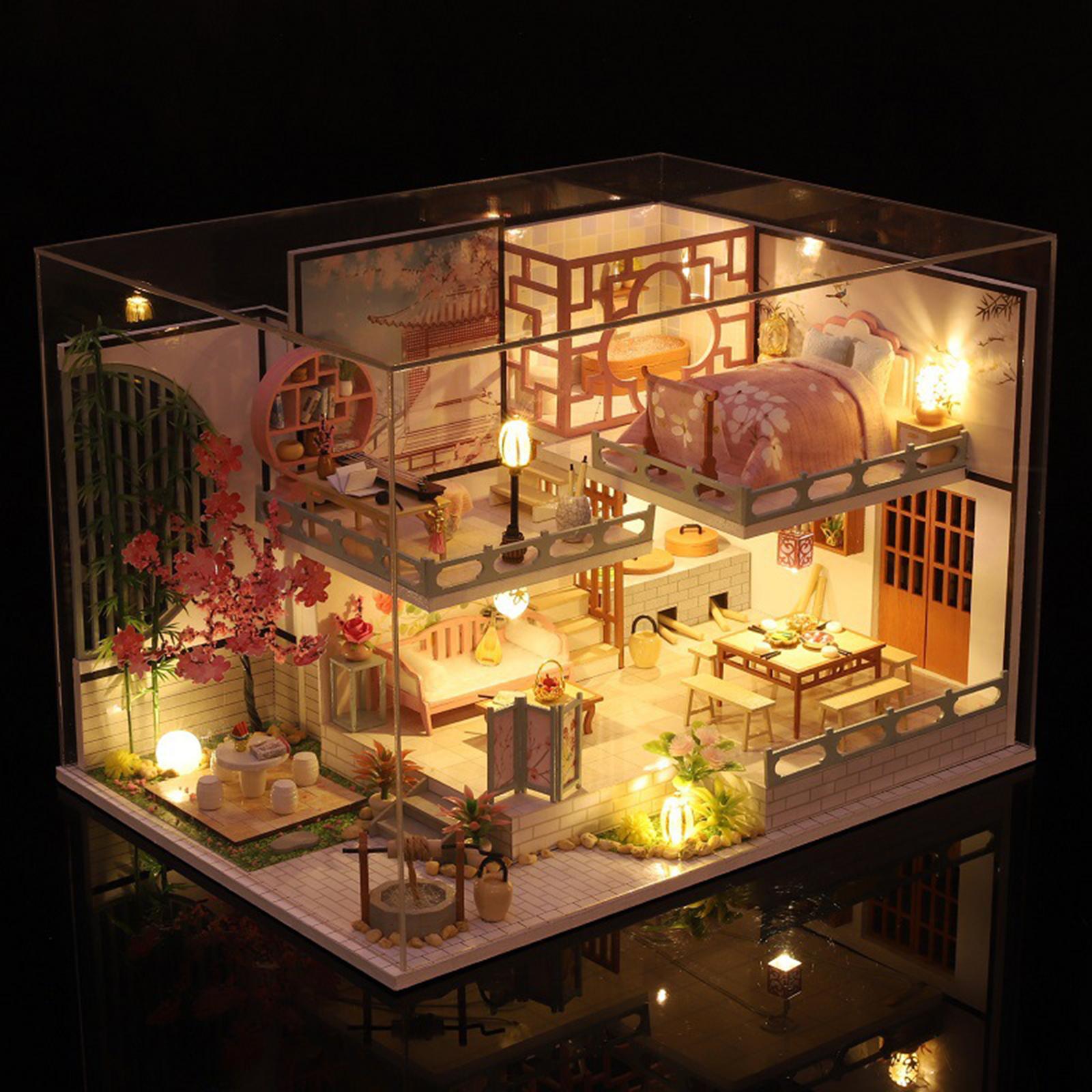 DIY Creative 3D Miniature Dollhouse With Furniture Wooden Villa Puzzle Gift