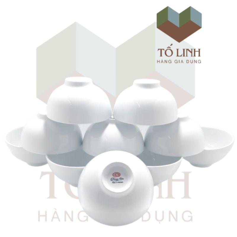 Combo 10 chén cơm sứ trắng 4.5 inch HC-VN,,Set 10 chén cơm sứ trắng Việt Nam