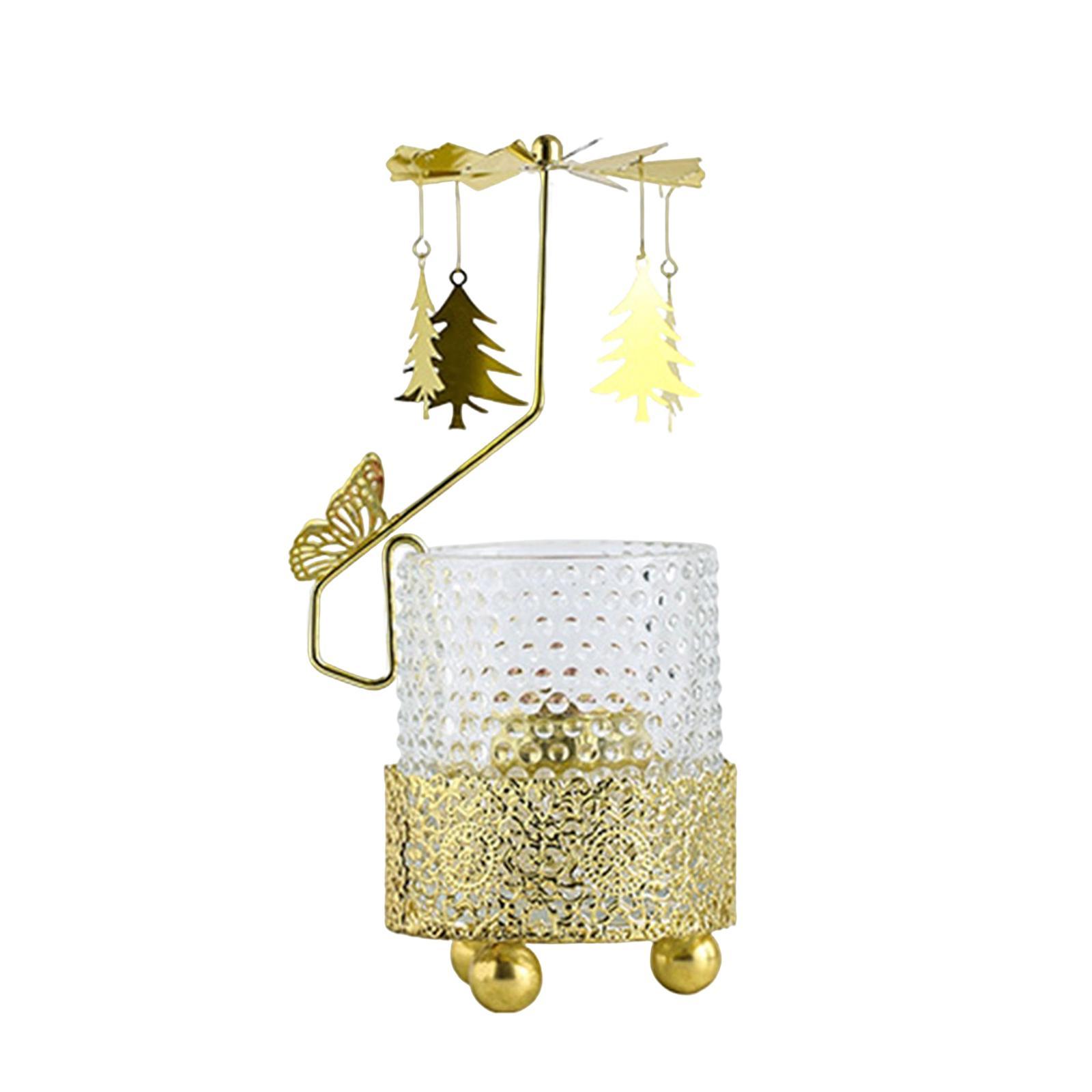 Rotary Candlestick Ornament Tea Light Holder for Restaurant Desktop Fireplace Home Decoration