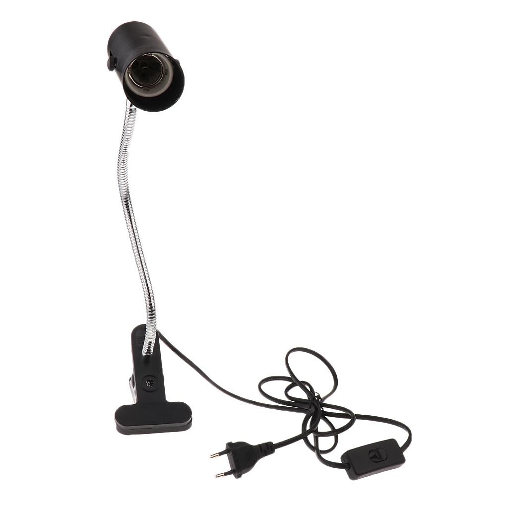 Gooseneck Reptile Ceramic Heating Light Bulb Lamp Holder E27 EU Plug