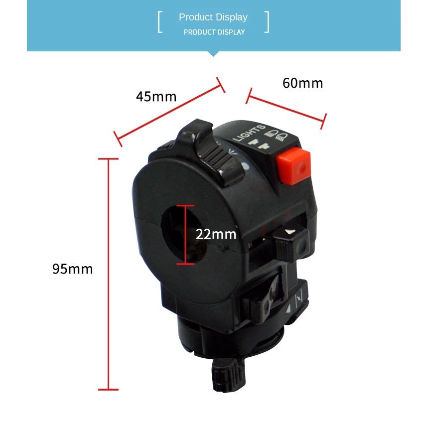 Công Tắc Gắn Tay Lái Xe Mô Tô 7 / 8 "