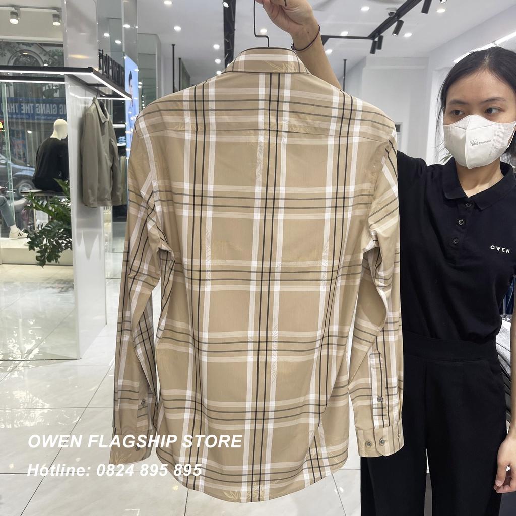 Áo Sơ mi Owen nam dài tay dáng Slimfit sợi Tre mềm mịn mát Mã AS220891D