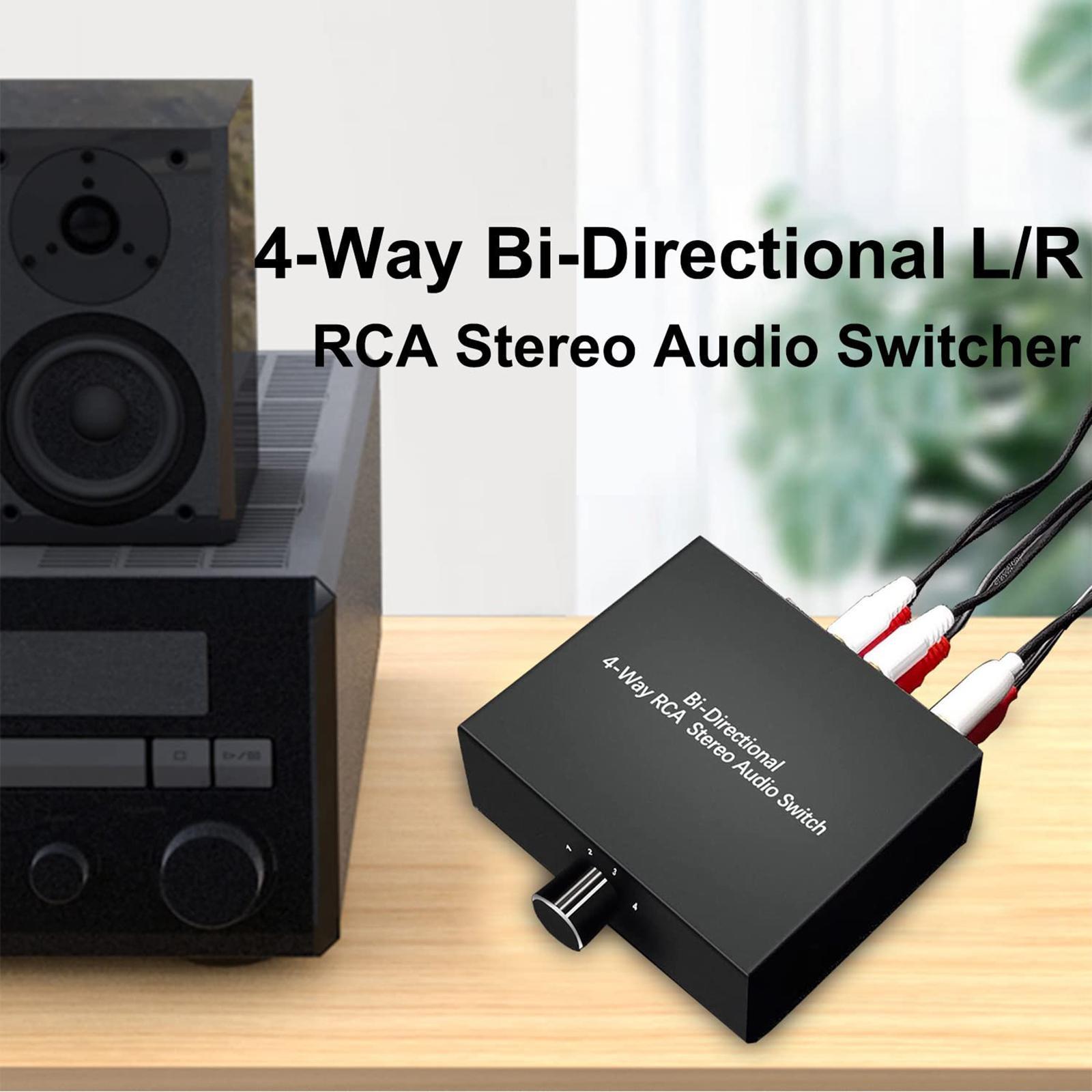 4 Ways R L Stereo Audio Switcher Audio Switch Splitter for TV