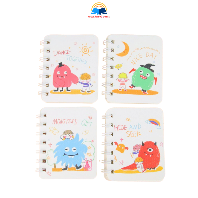 Set 4 Sổ tay lò xo ghi chú dạng có kẻ ngang kích thước A7 80 tờ