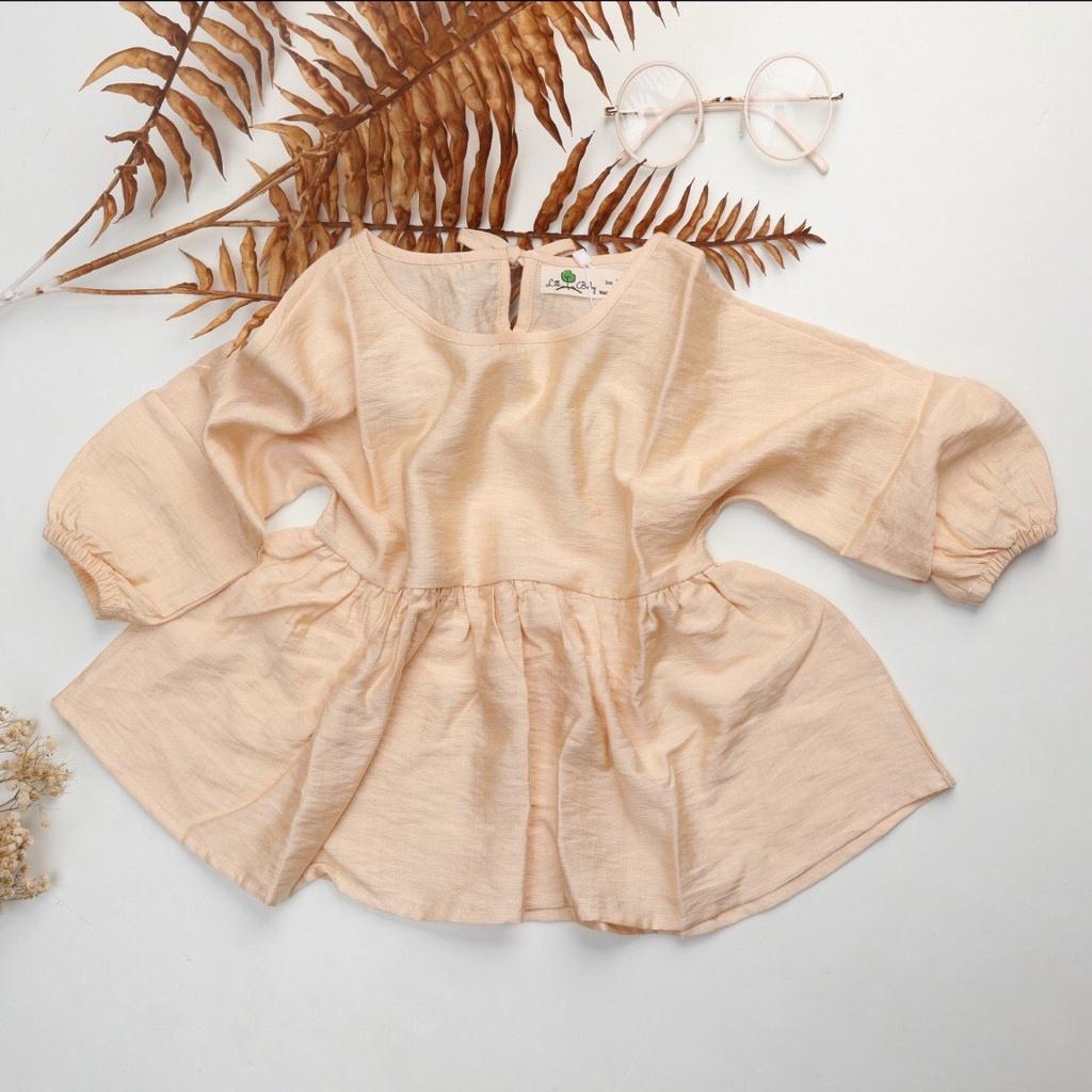 Áo sơ mi dài tay voan thời trang cho bé gái size 1-10 tuổi