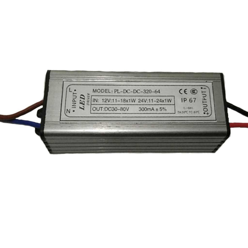 Waterproof IP67, 18-24W 12-24V AC/DC LED Transformer LED Power Supply Driver, Adapter Output for Locomotive Lighting/Ship Lighting/Moving Lighting