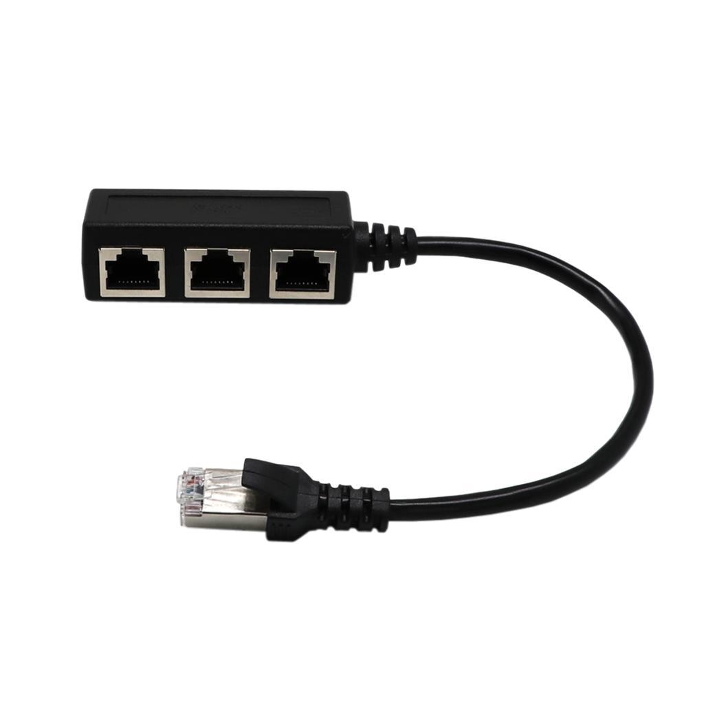 3Pcs RJ45 1 Male to 3 X Female Port LAN Ethernet Network Splitter Cable