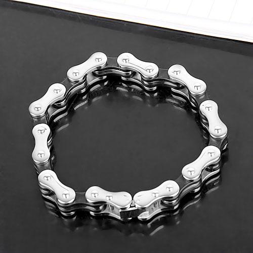 Bike Chain Style Stainless Steel Mens Bracelet w/ Gift Box