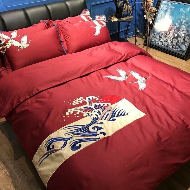 Bộ lụa Ai Cập Hạc Đỏ Quý Phái