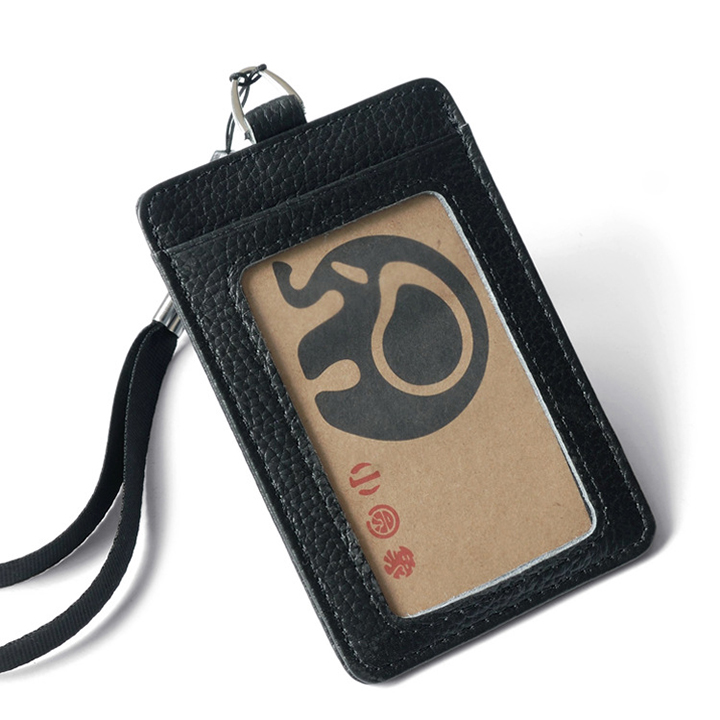 Ví đeo đựng thẻ công ty, ATM, CMT da bò thật 2 ngăn