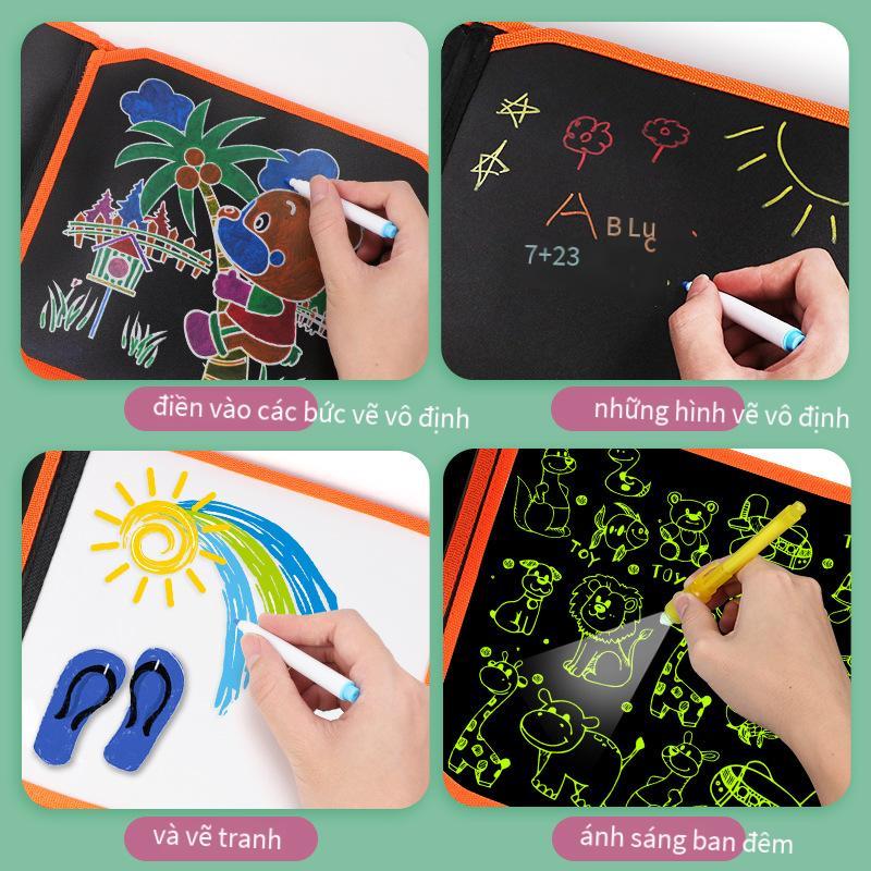 Phong cách mới nhất của trẻ em graffiti có thể xóa được cuốn sách vẽ tranh phát sáng ma thuật về nhà không bụi em bé vẽ bảng đen nhỏ bảng viết cho trẻ em