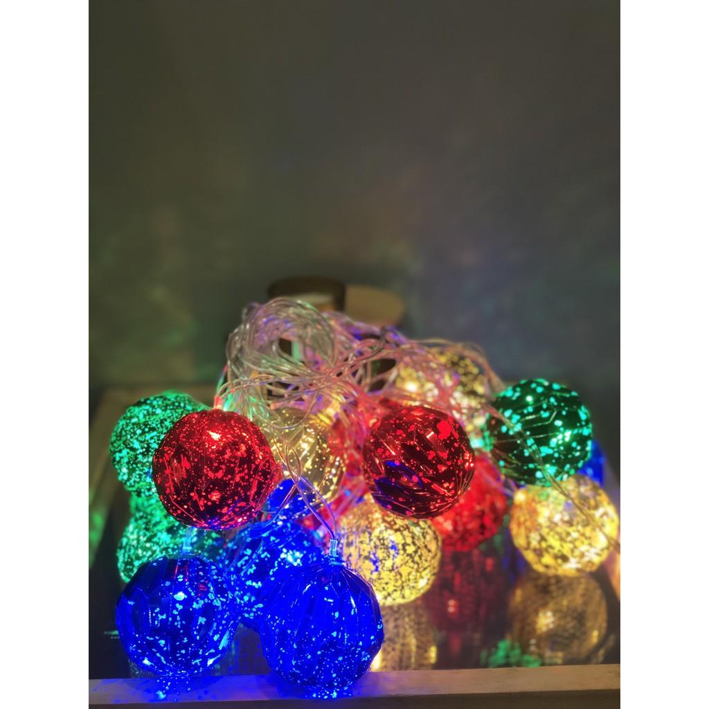 Đèn nháy quả cầu mây cotton thái lan nhiều màu 4m 20 bóng