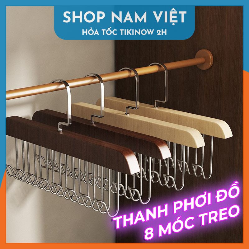 Thanh Treo Phơi Đồ 8 Móc Phong Cách Hàn Quốc