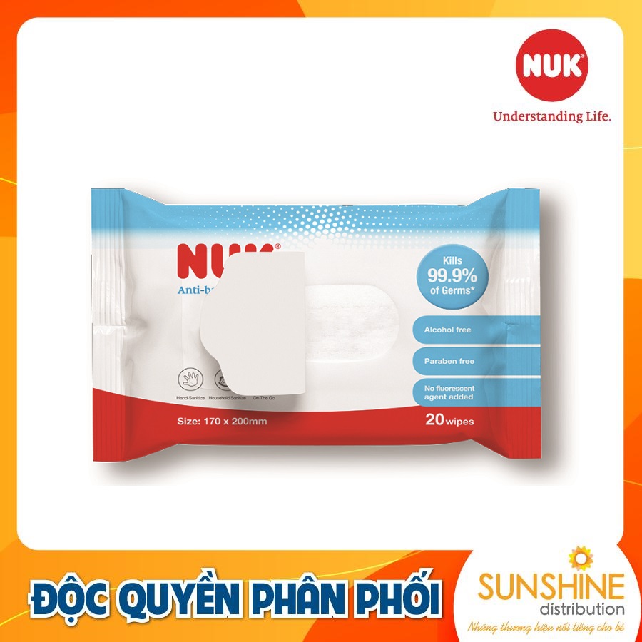 KHĂN ƯỚT DIỆT KHUẨN NUK KHÔNG CHỨA CỒN