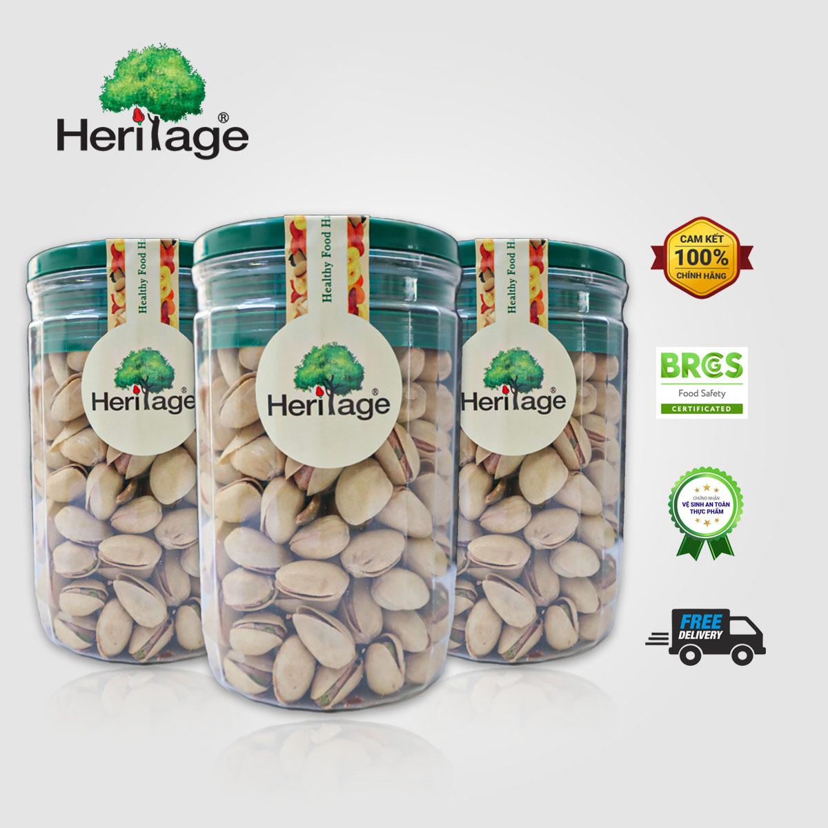 Hạt Dẻ Cười Rang Muối Còn Vỏ Heritage Thái Lan gói 500g