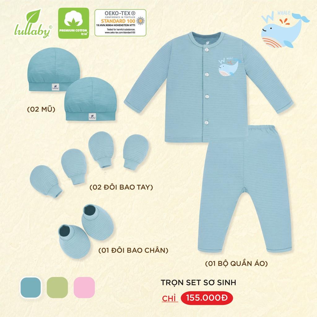 LULLABY - Combo sơ sinh (1 bộ quần áo - 2 mũ - 2 đôi bao tay - 1 đôi bao chân) NH68707172B