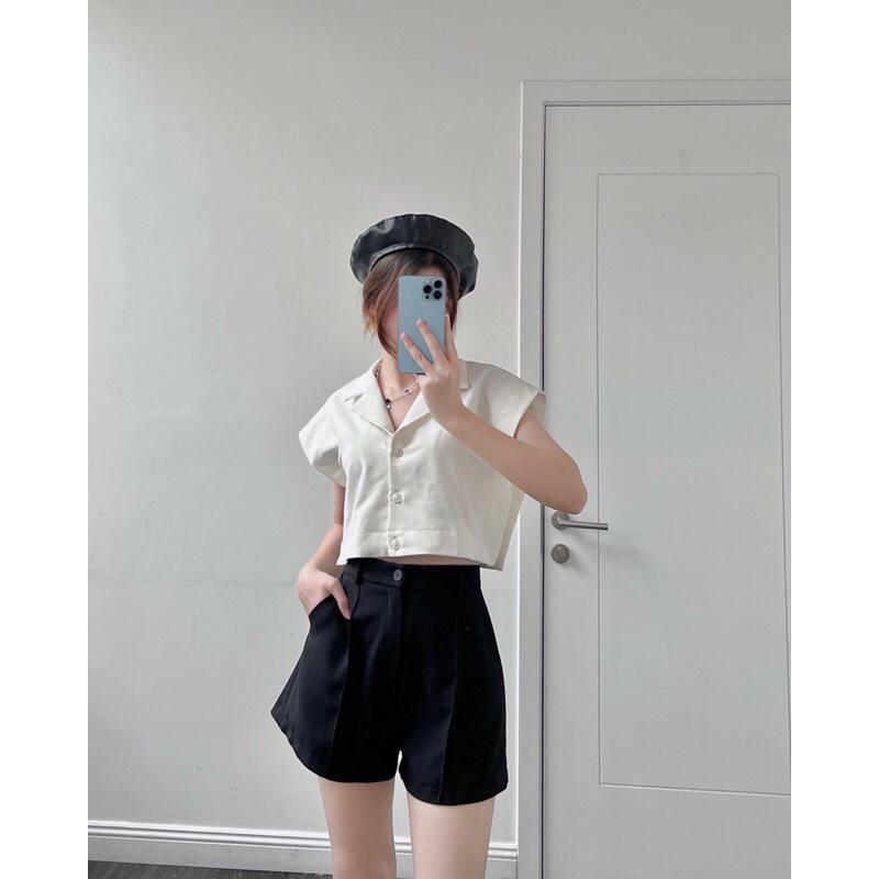 Áo sơ mi nữ cổ vest tay cánh dơi hàng thiết kế avnd032302 by germe