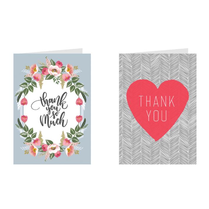 Combo 2c thiệp cảm ơn Thank you - Thiệp Grey 10x15cm (598)