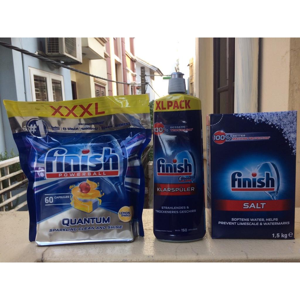 Combo viên rửa bát finish quantum 36 viên+muối rửa bát fnish 1.5kg dùng cho máy rửa bát