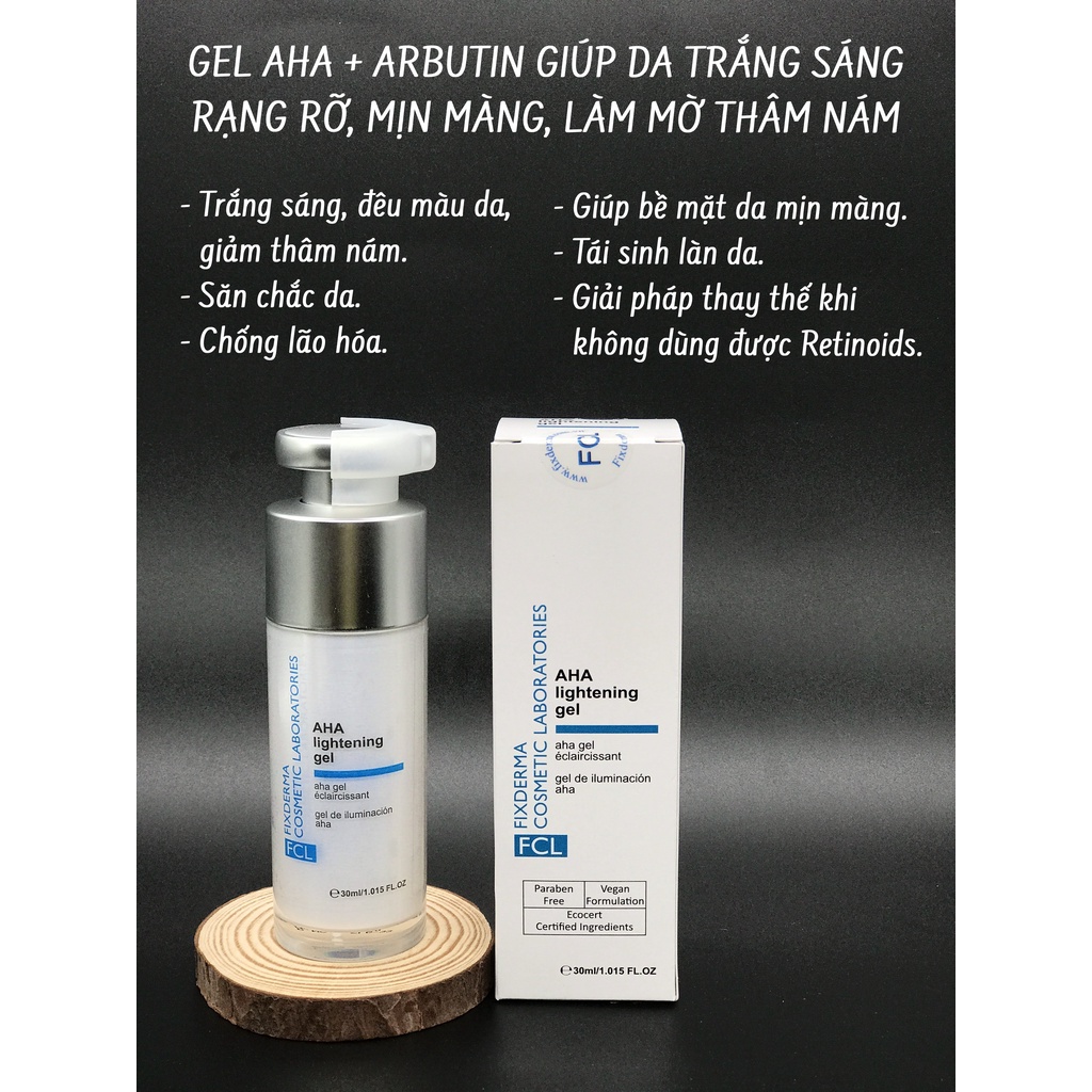 Fixderma Gel Giảm Thâm Sạm Nám FCL AHA Lightening 30ml