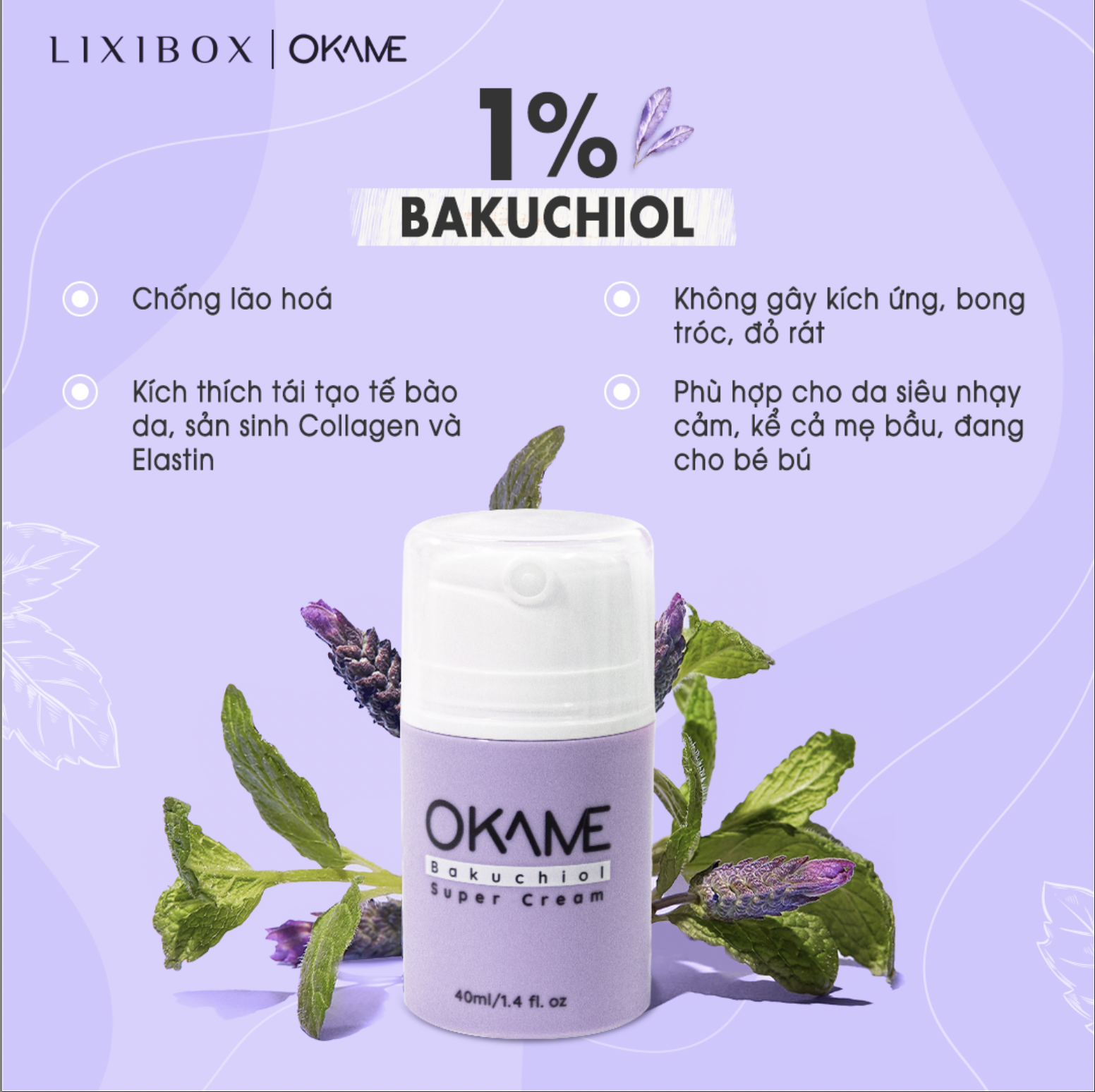 PURPLE BEAUTY BOX  Vệ sinh toàn diện ( Bàn Chải Điện Halio, Máy Rửa Mặt, 2 Đầu bàn chải, Kem Dưỡng chống lão hóa, Túi đựng mỹ phẩm, Nến thơm)