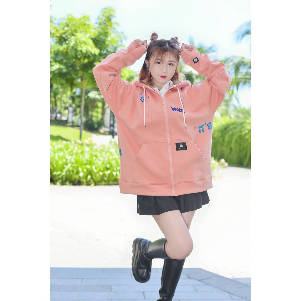 ÁO KHOÁC HOODEI ZIP IT'S WHAT IT'S DÀNH CHO NAM NỮ - Nỉ LOCAL BRAND, Áo khoác hoodie có nón