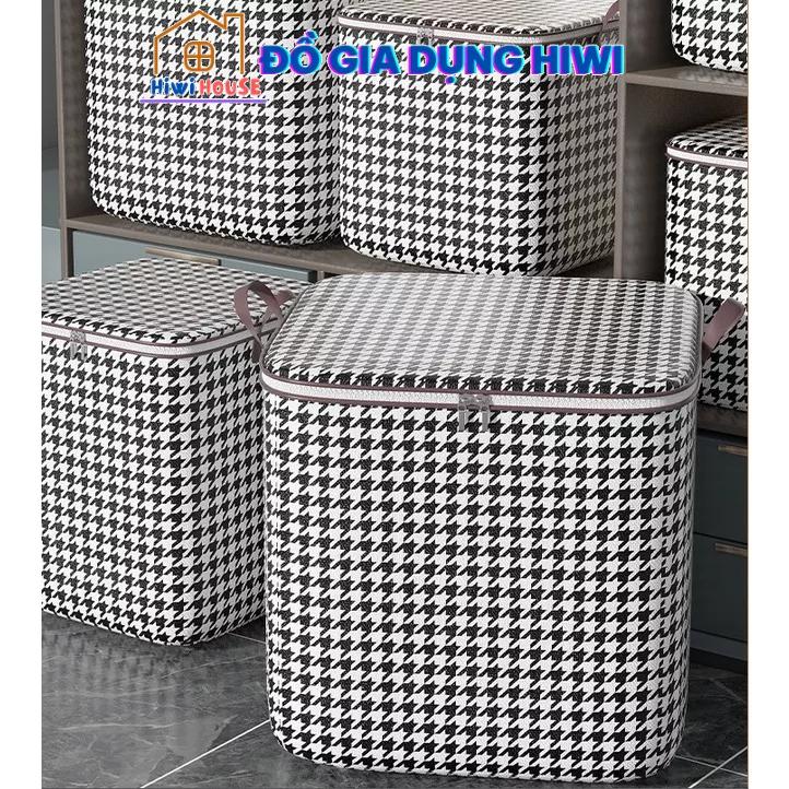 TÚI ĐỰNG CHĂN MÀN QUẦN ÁO HOẠ TIẾT KẺ CARO DÀY DẶN SIÊU BỀN TIỆN LỢI HIWIHOUSE
