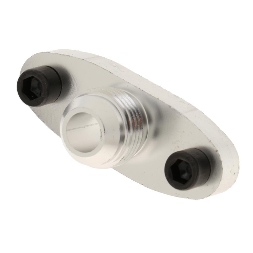 TF008 Turbo Oil Feed Inlet Flange + Gasket Adapter Kit 10AN Fitting T3 T4 Center Hole Threaded