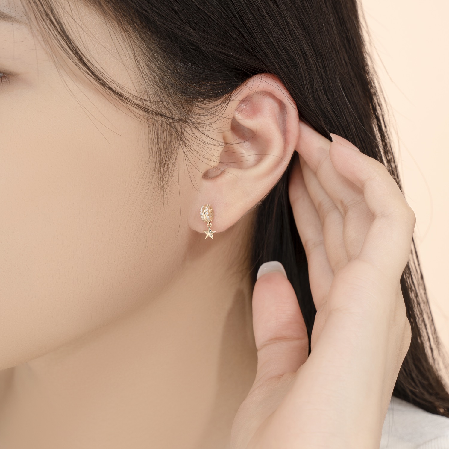 Bông Tai Nữ Vàng 14K BT421 Huy Thanh Jewelry