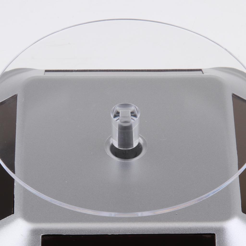 Solar and Battery Powered Turntable Rotating Display Stand Holder Watch Jewelry & Phone Display V Rack, Convenient, Save energy, Eco-friendly