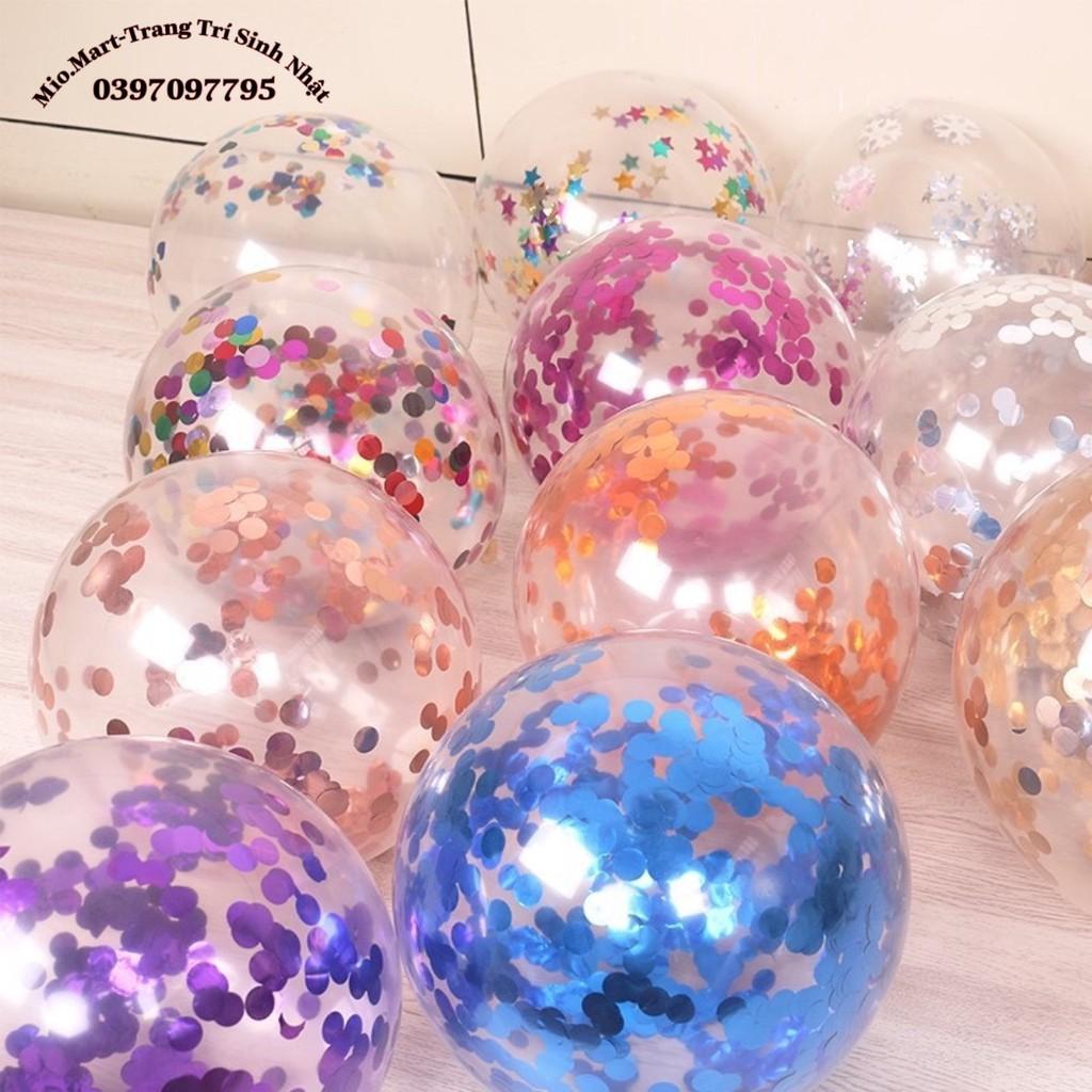 Bóng Bay Kim Tuyến Trong Suốt Có Nhũ Bên Trong Size 25Cm Trang Trí Sinh Nhật BB40