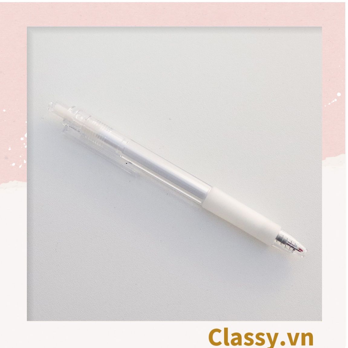 Classy Bút bi mực đen trơn màu cơ bản có miếng đệm tay giảm đau tay khi sử dụng lâu PK1650