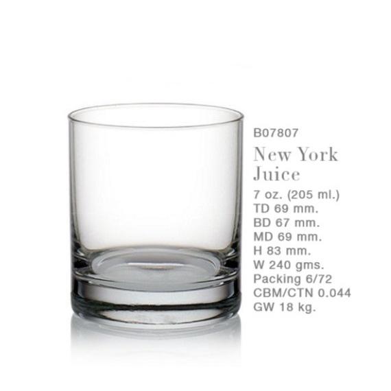 Ly Thủy Tinh Ocean New York Juice 205ml | B07807 , Nhập khẩu Thái Lan