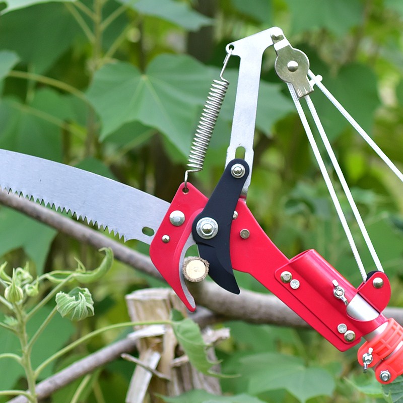Bộ Kéo + Cưa Cắt Cành Trên Cao Có Dây Rút Chuyên Dụng - Lưỡi Hợp Kim SK5 Cao Cấp